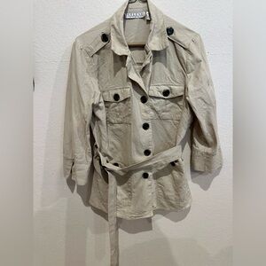 Selene Sport Cream Trench Coat with Belted Waist